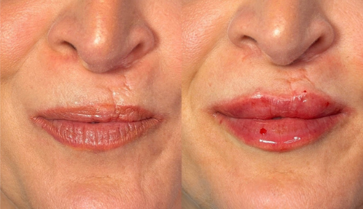 Before and after lip treatment result